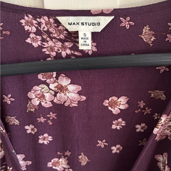 Max Studio High-Low Ruffle Midi Wrap Dress - Picture 3 of 7